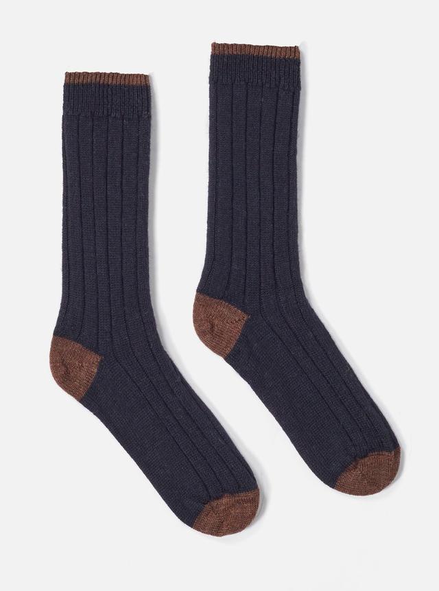 Universal Works Hike Sock In Navy Wool Product Image