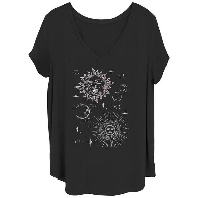 Juniors Plus Size Sun And Moon Cluster Graphic Tee, Girls Product Image