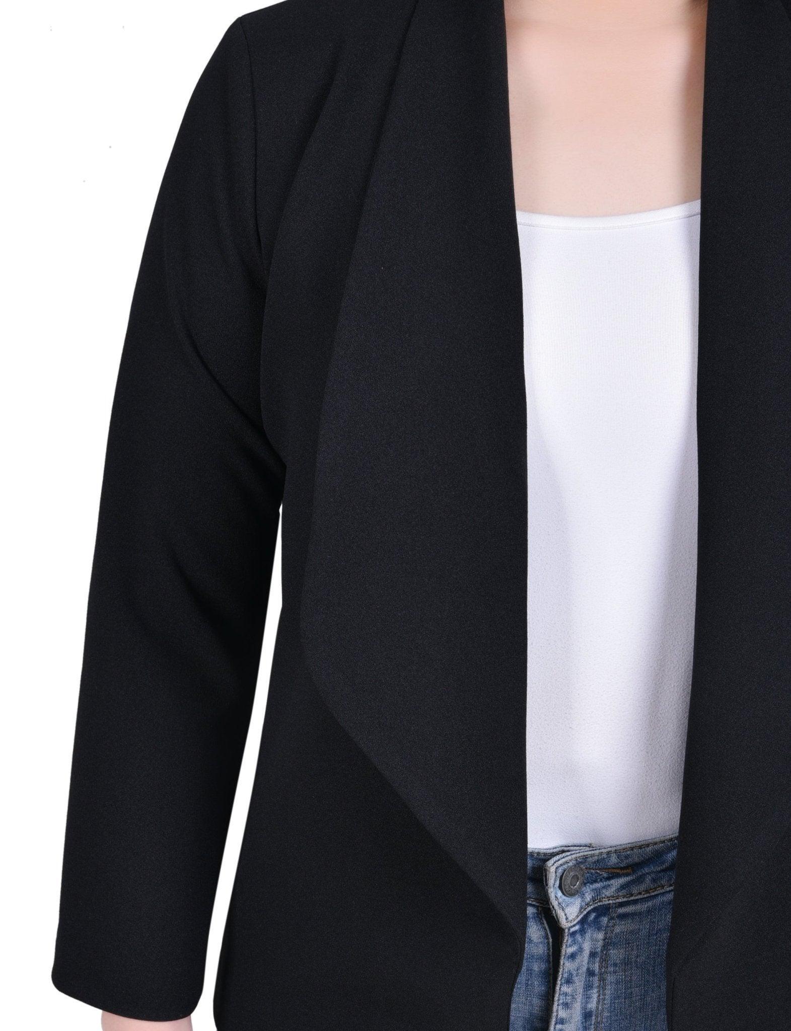 Long Sleeve Ponte Jacket - Petite Product Image