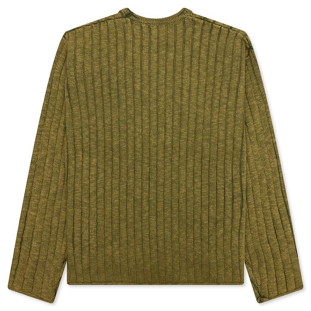 Cotton Slub Rib Crew - Green Male Product Image