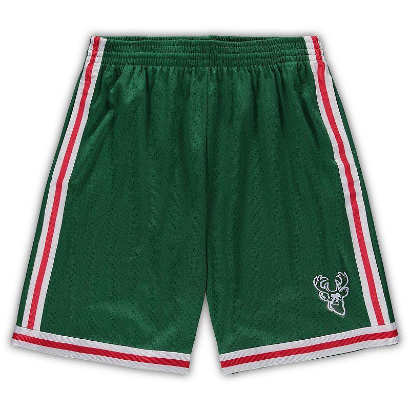 Mens Mitchell & Ness Green Milwaukee Bucks Big and Tall Hardwood Classics Team Swingman Shorts Product Image