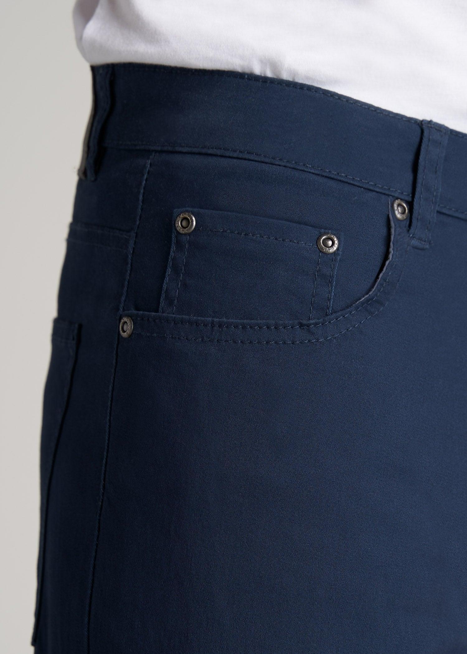 Carman TAPERED Fit Five Pocket Pants for Tall Men in Marine Navy Male Product Image