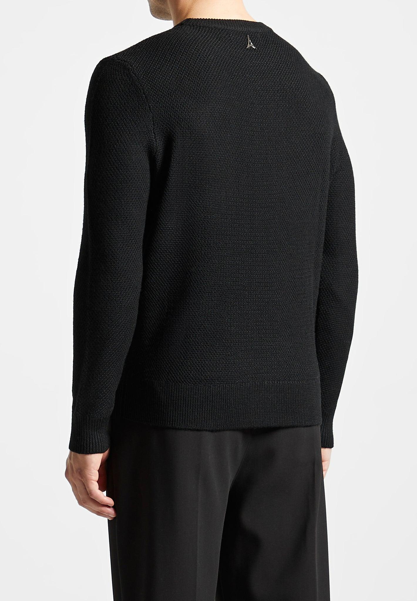 Éternel Textured Wool Blend Jumper - Black Male Product Image