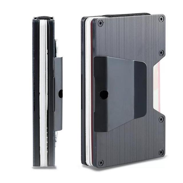 Mens Exact Fit RFID-Blocking Expandable Hardside Card Case Wallet with Money Clip Product Image