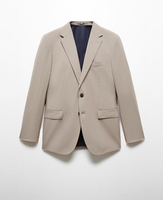 MANGO MAN - Slim-fit wool suit blazer light/pastel greyMen Product Image