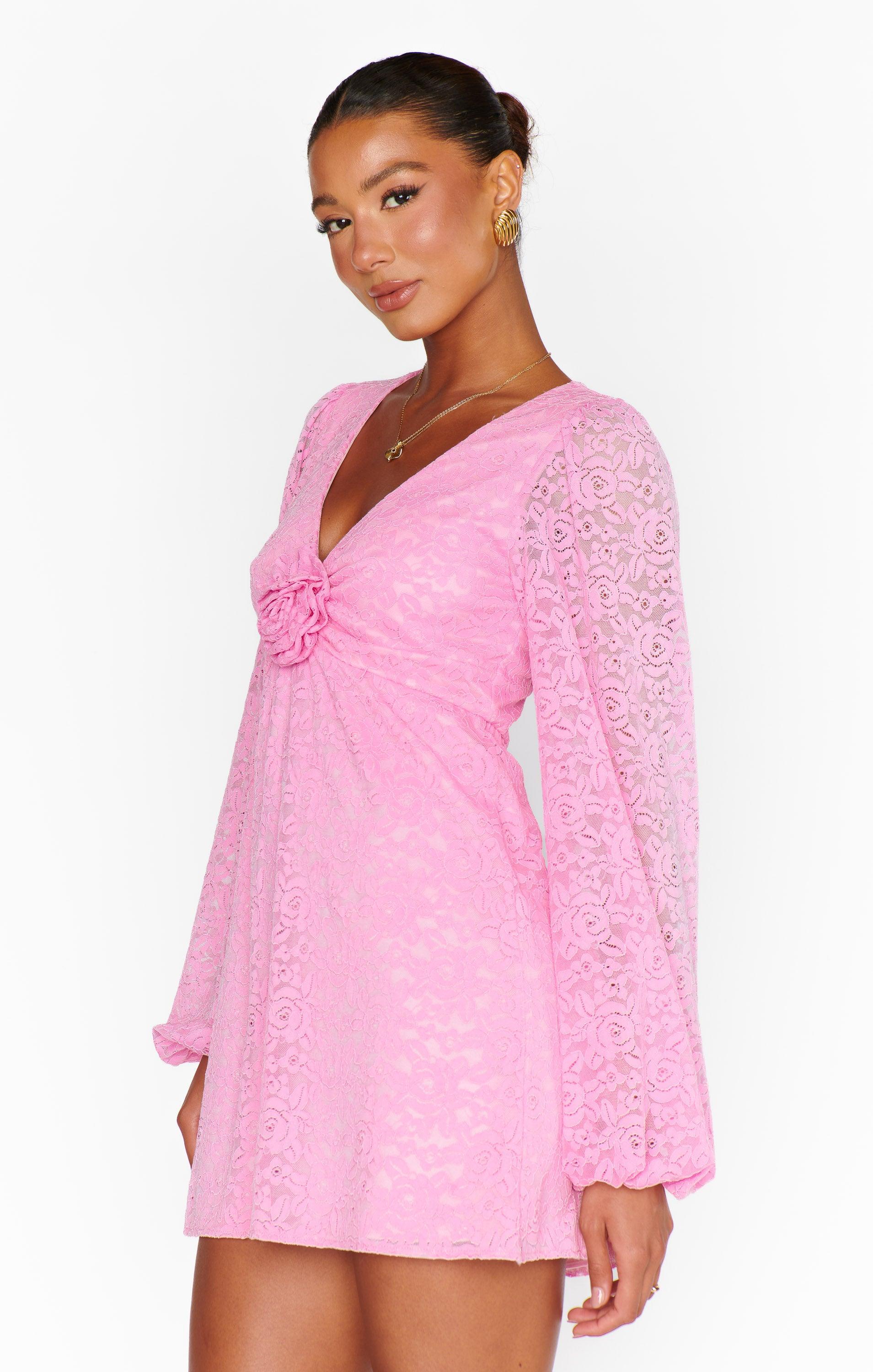 Rosetta Mini Dress ~ Pink Lovely Lace Product Image