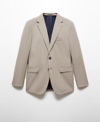 Mango Mens Slim-Fit Wool Suit Blazer - Light Product Image