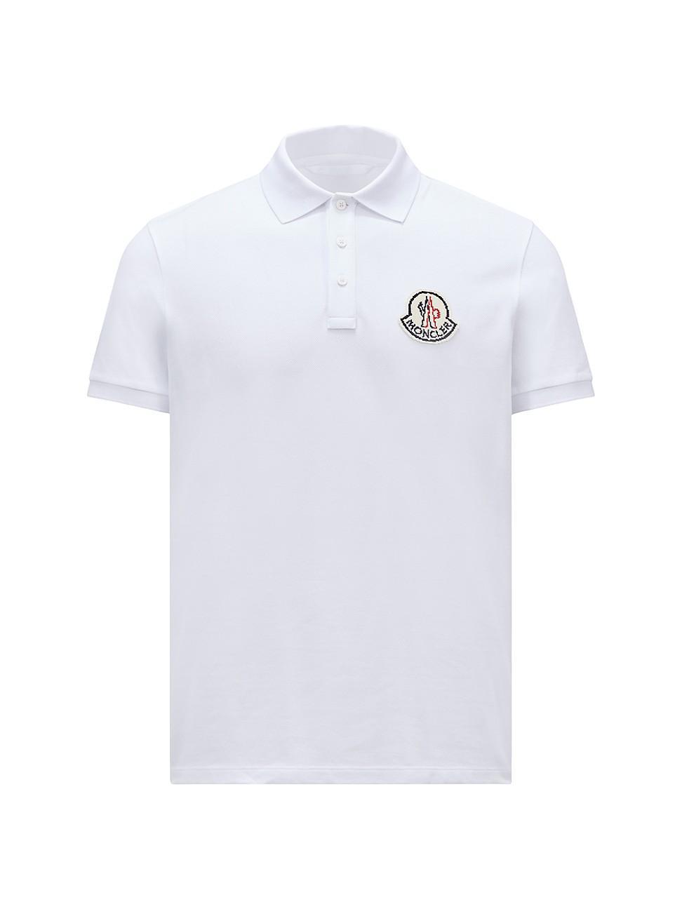 Mens Short Sleeve Logo Patch Cotton Pique Polo Shirt Product Image