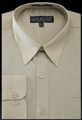 Basic Dress Shirt Regular Fit in Olive Product Image