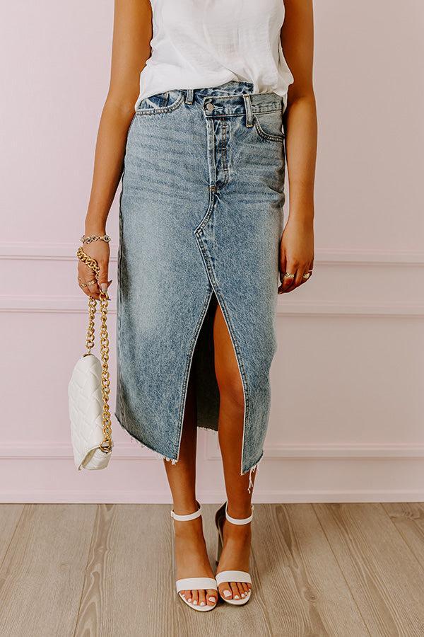 Just USA The Gillian Denim Midi Skirt Product Image