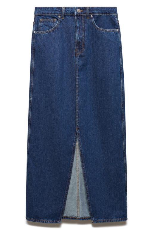 MANGO - Slit denim skirt dark blueWomen Product Image