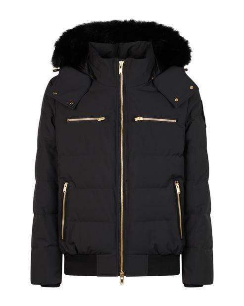 Moose Knuckles Cloud Bomber Gold Series Black with Black Shearling Product Image