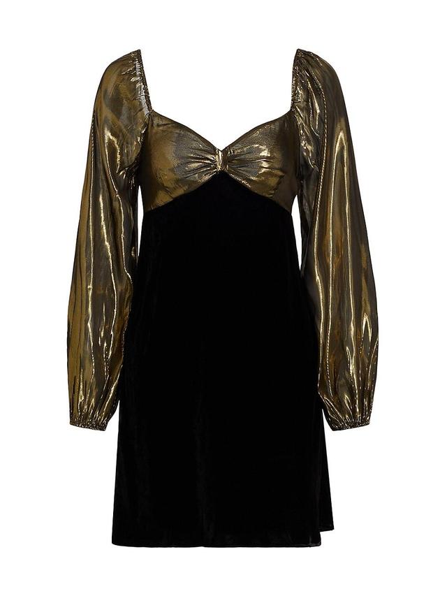 Womens Paris Metallic & Velvet Cocktail Dress Product Image