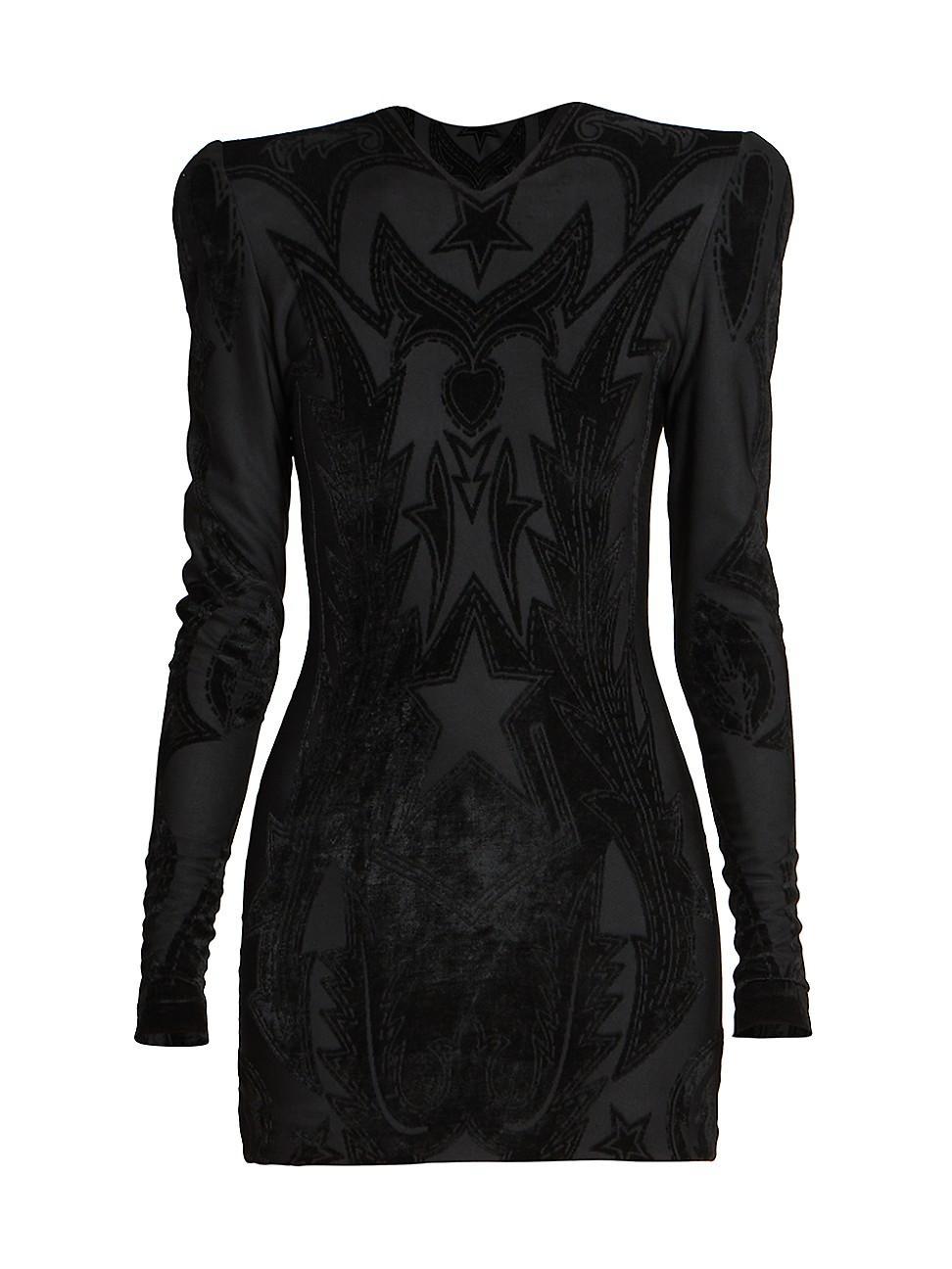 Womens Velvet Baroque Jersey Minidress Product Image