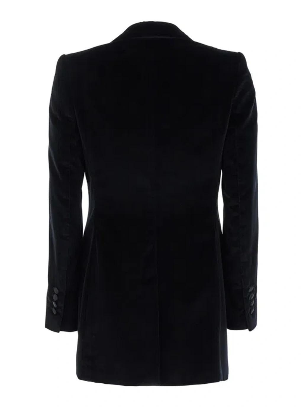 DOLCE & GABBANA Black Single-breasted Jacket With Peak Revers In Velvet Product Image