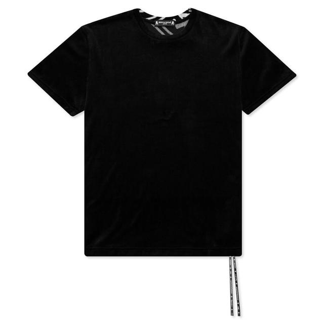 2 Color Velour T-Shirt - Black x White Male Product Image