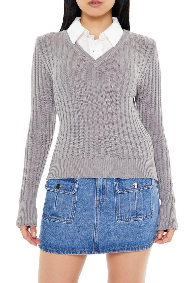 Ribbed Sweater Combo Top | Forever 21 product image