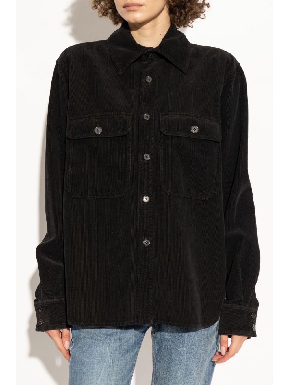 Cotton Shirt In Black   Product Image