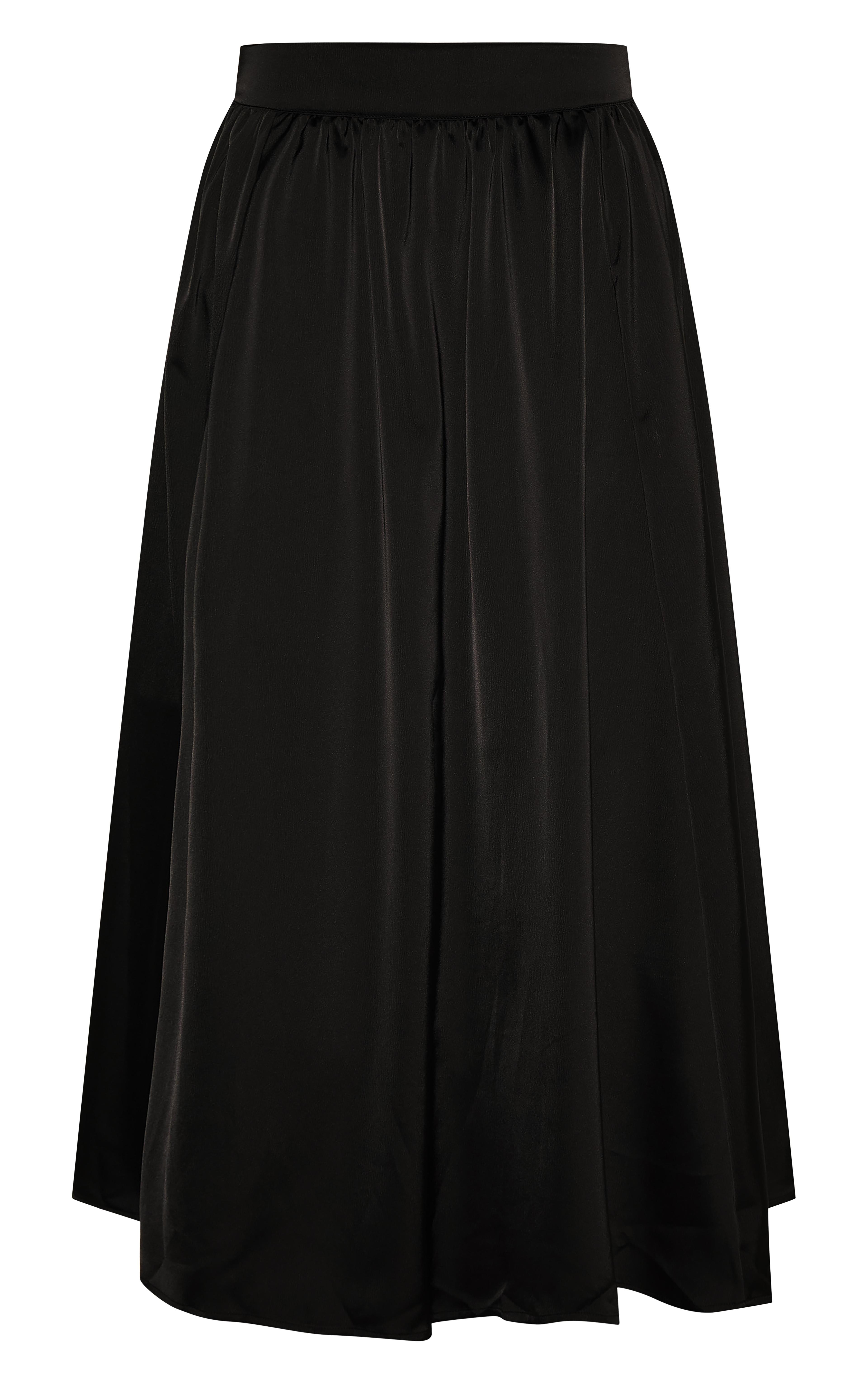 Black Premium Heavy Satin Maxi Skirt Product Image