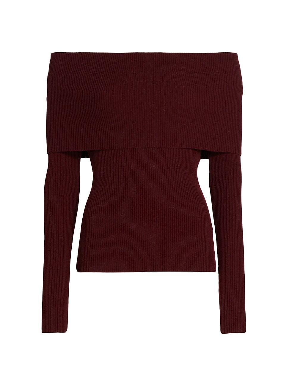 Womens Evelyn Wool-Blend Off-The-Shoulder Sweater Product Image