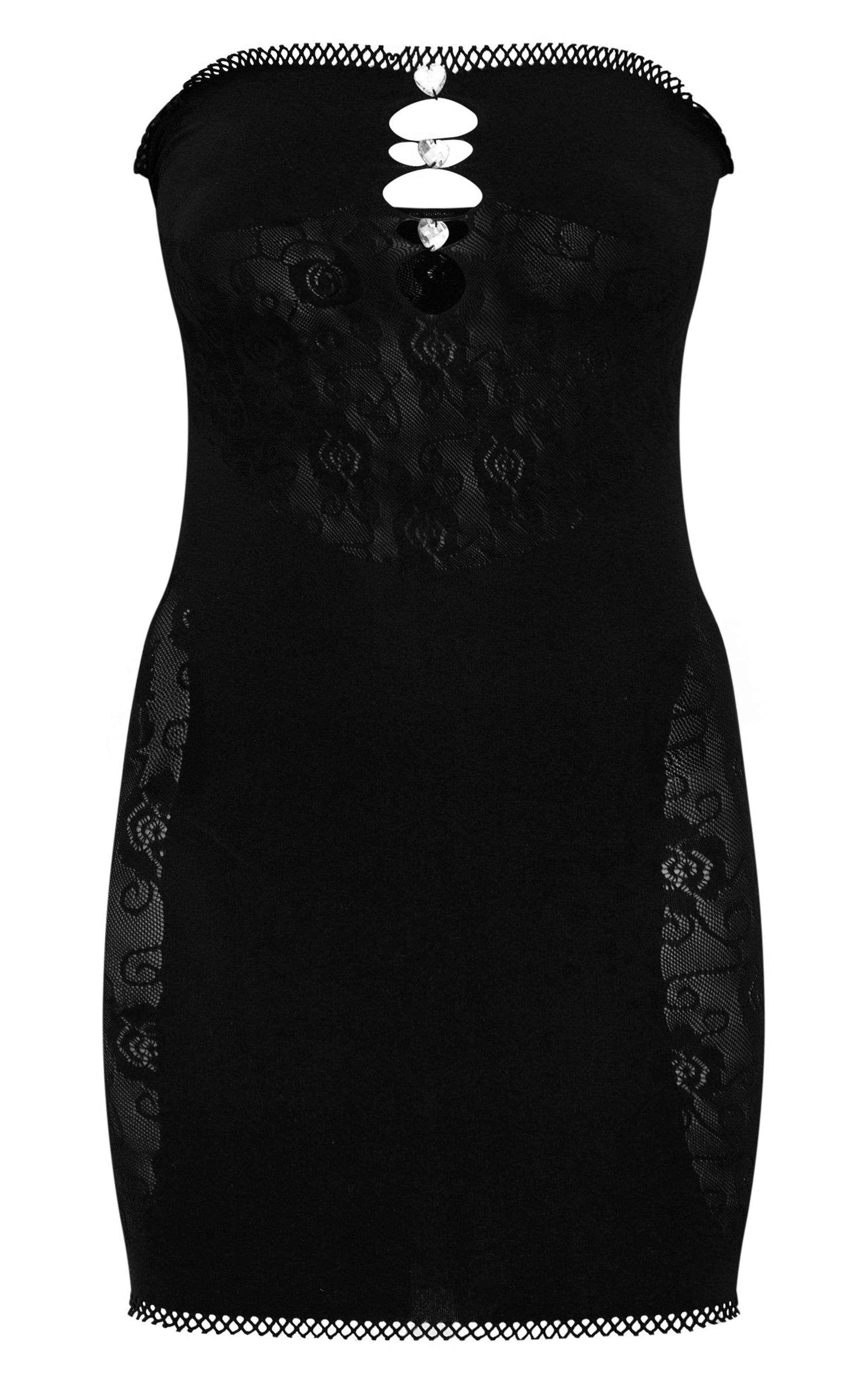 Black Sheer Cut Out Mini Dress Product Image