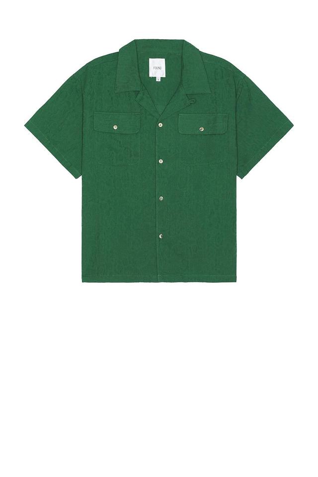 Textured Linen Short Sleeve Camp Shirt Product Image