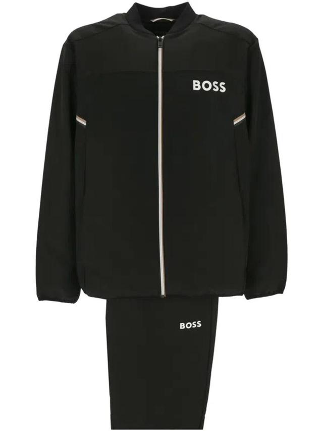 HUGO BOSS Black Embroidered Track Jacket Product Image