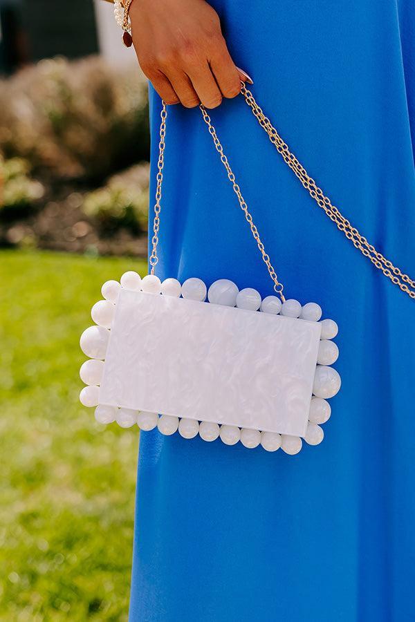 Cava Acrylic Clutch in White Product Image