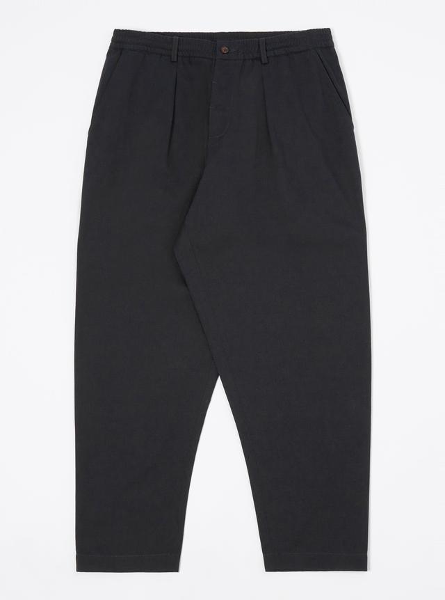 Universal Works Pleated Track Pant in Black Twill Product Image