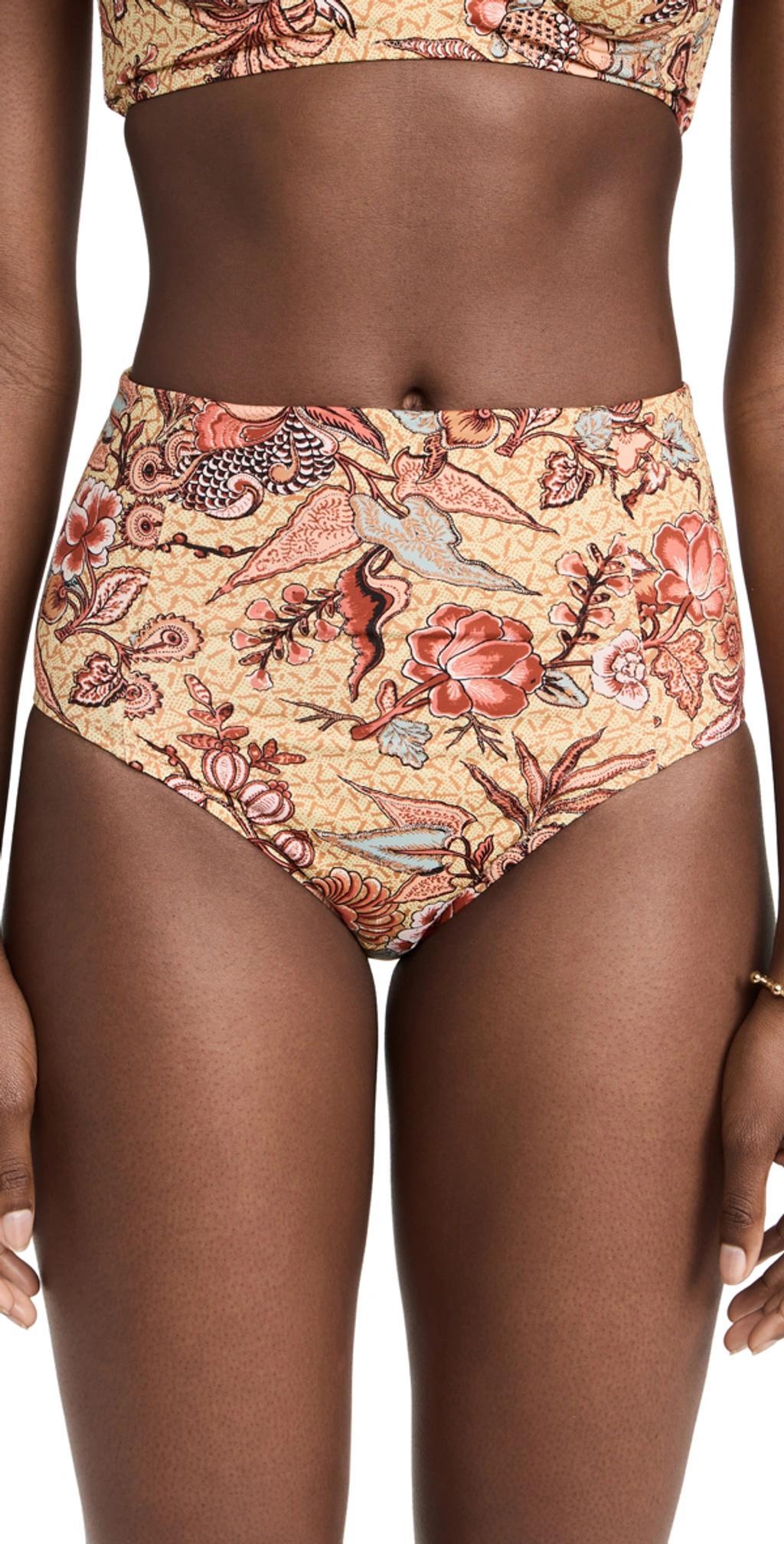 Zahara Citrus-print Bikini Bottoms In Orange Product Image