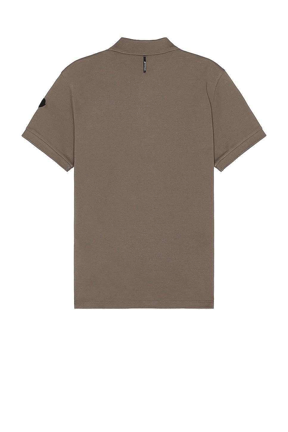 Moncler Short Sleeve Polo in Taupe Product Image