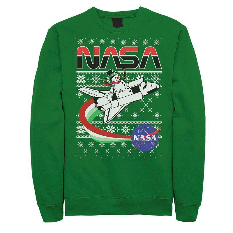 Mens NASA Santa Rocket Ugly Christmas Sweater Sweatshirt Product Image