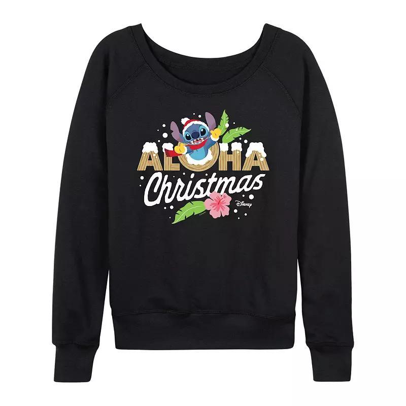 Disneys Lilo & Stitch Womens Aloha Christmas Lightweight French Terry Sweatshirt Product Image