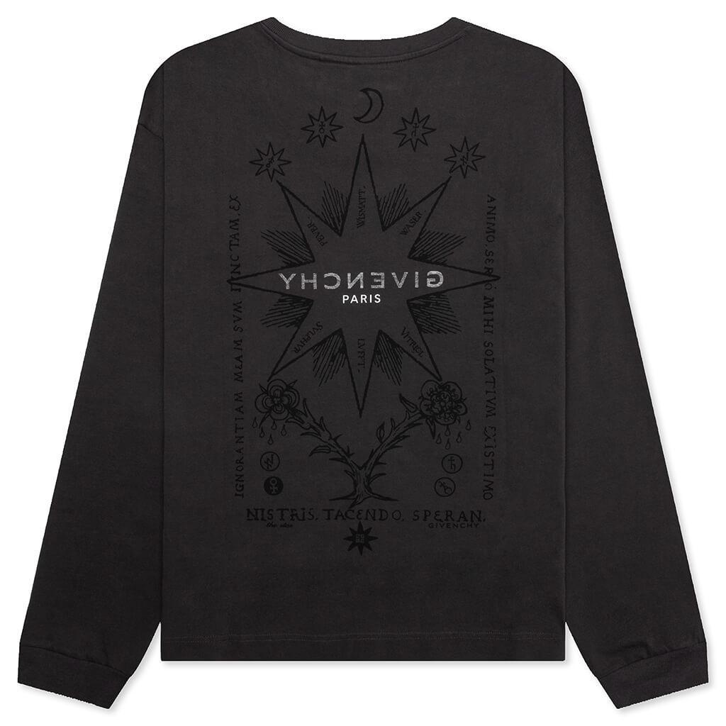 Tarot Print Boxy Fit Long Sleeve T-Shirt - Rosewood Male Product Image