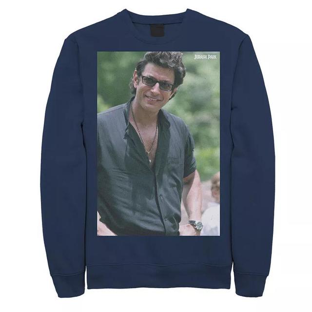 Mens Jurassic Park Jeff Goldblum Smile Poster Style Sweater Athletic Grey Product Image