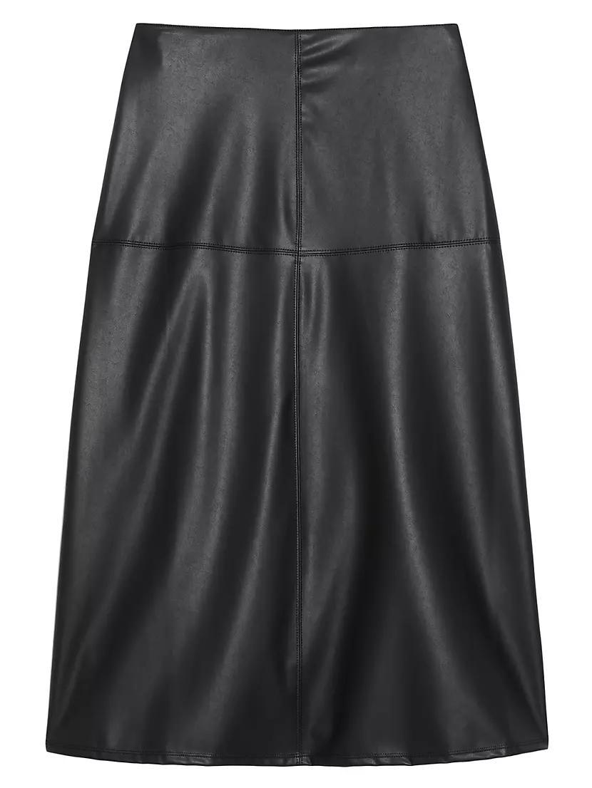 Scilli Faux Leather A-Line Midi-Skirt product image