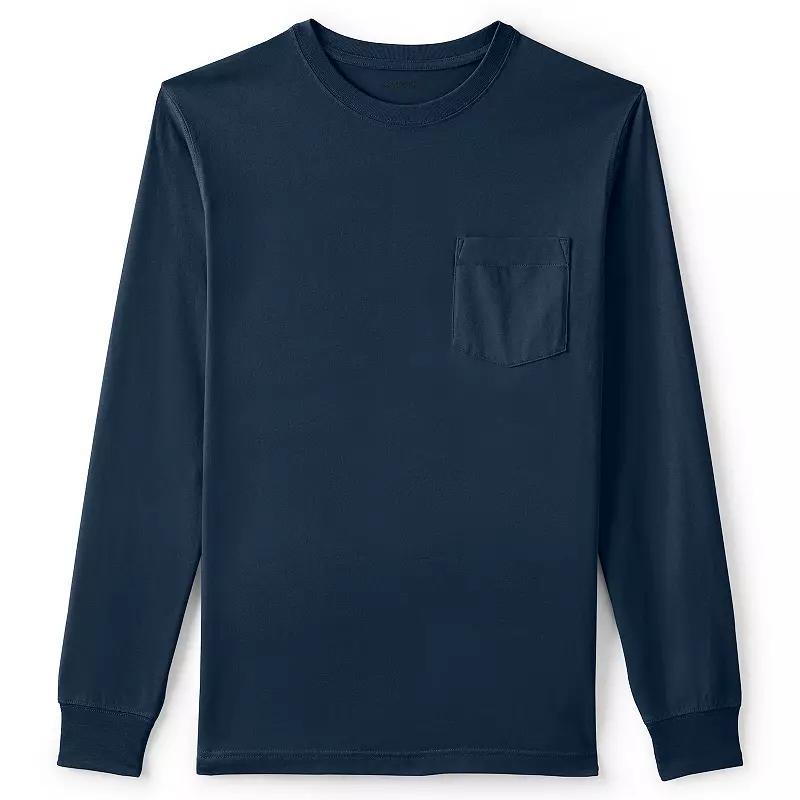 Lands End Mens Super-t Long Sleeve T-Shirt with Pocket Product Image