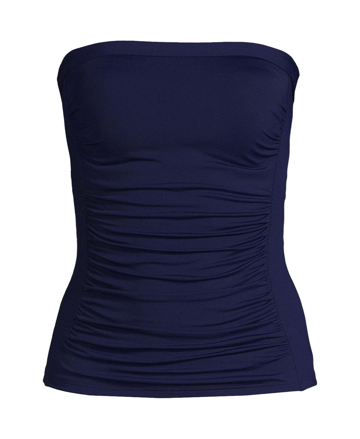 Womens Lands End UPF 50 Bandeau Tankini Top Blue Product Image