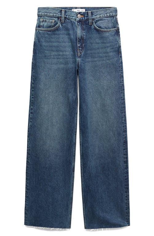 MANGO - High-waist wideleg jeans dark blueWomen Product Image