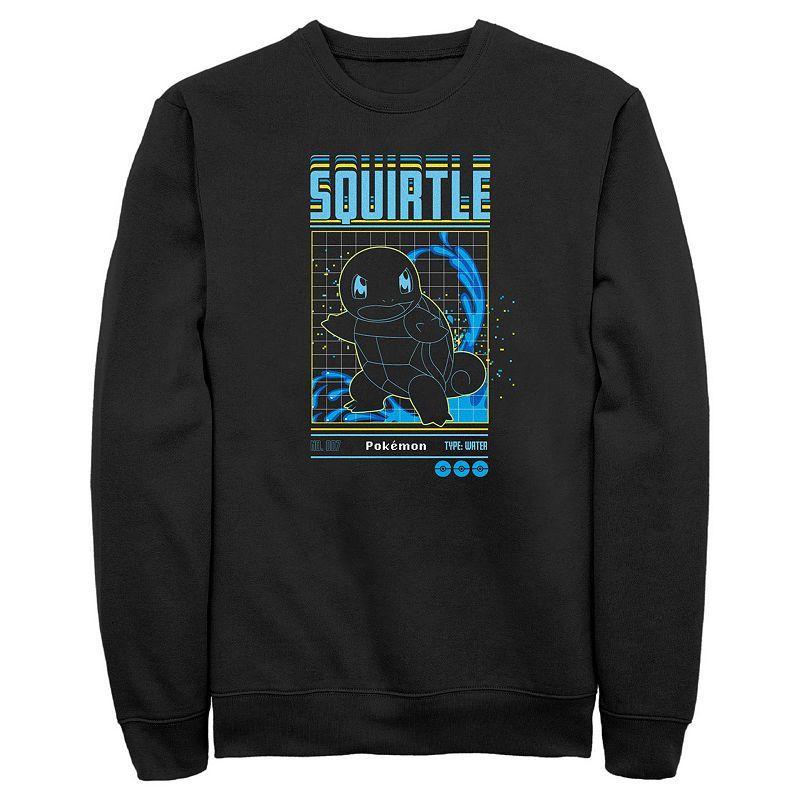 Mens Pokemon Squirtle Grid Background Graphic Fleece Product Image