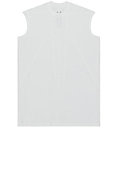 RICK OWENS Splintered Tarp Cotton Tank Top In Milk Product Image