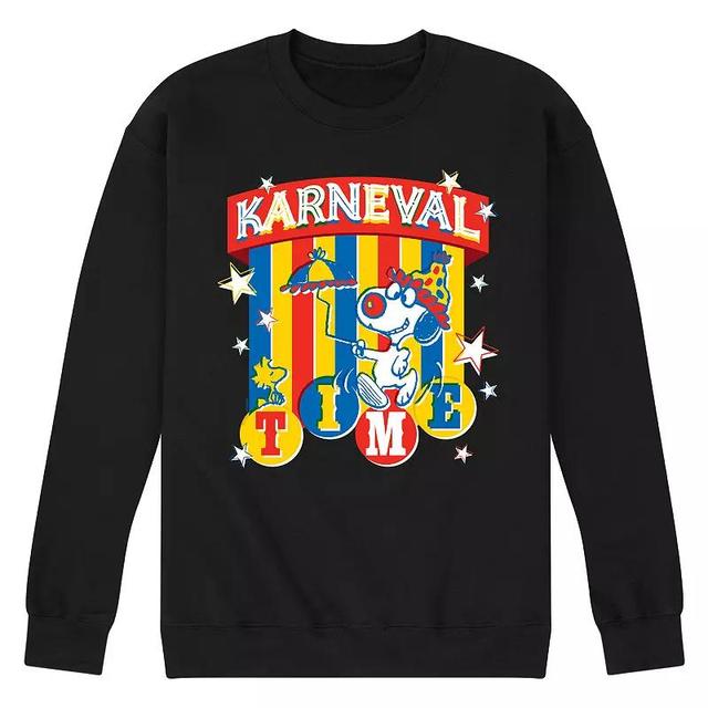 Mens Peanuts Karneval Time Graphic Fleece Sweatshirt Product Image