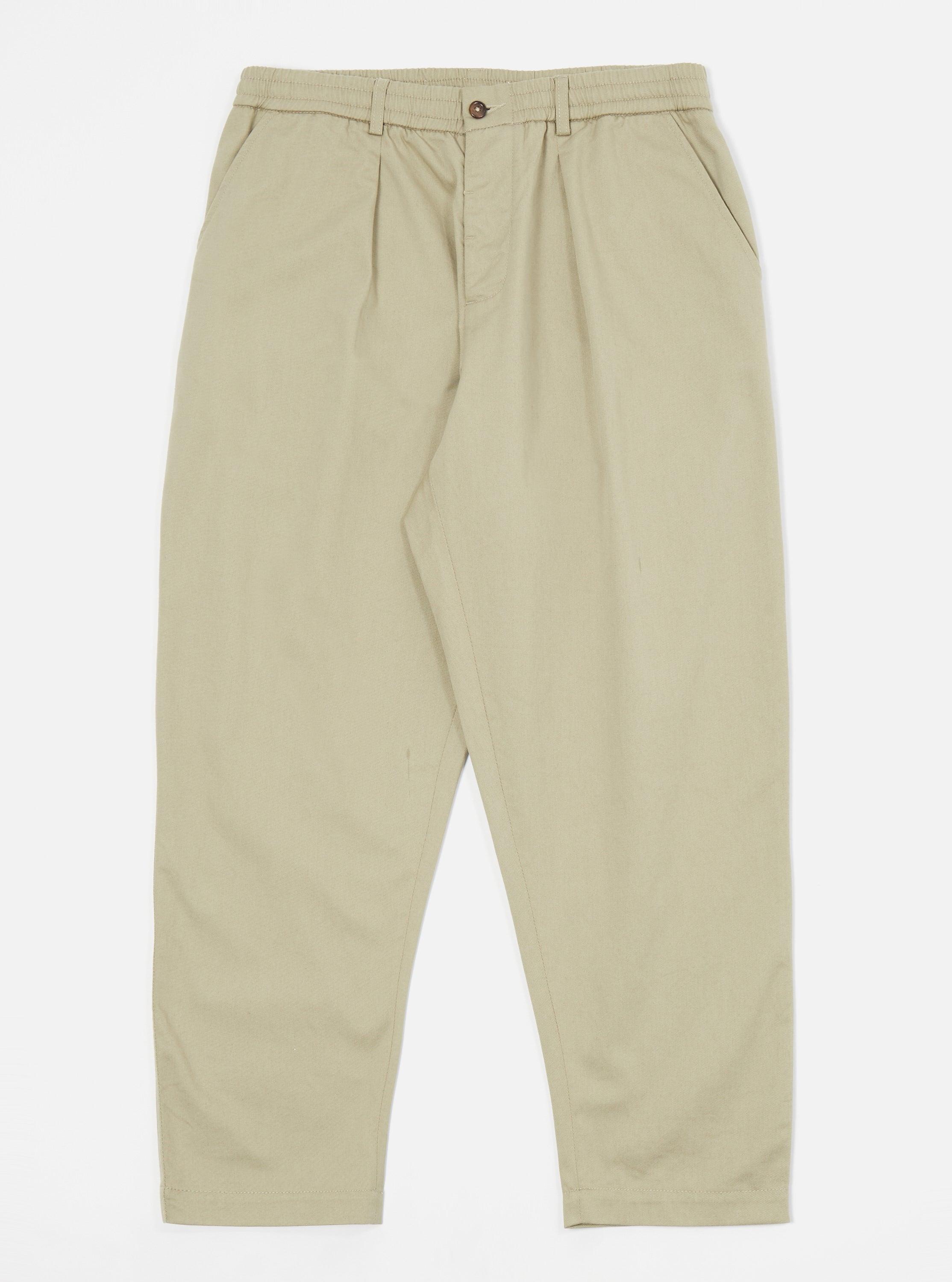 Universal Works Pleated Track Pant in Stone Twill Product Image