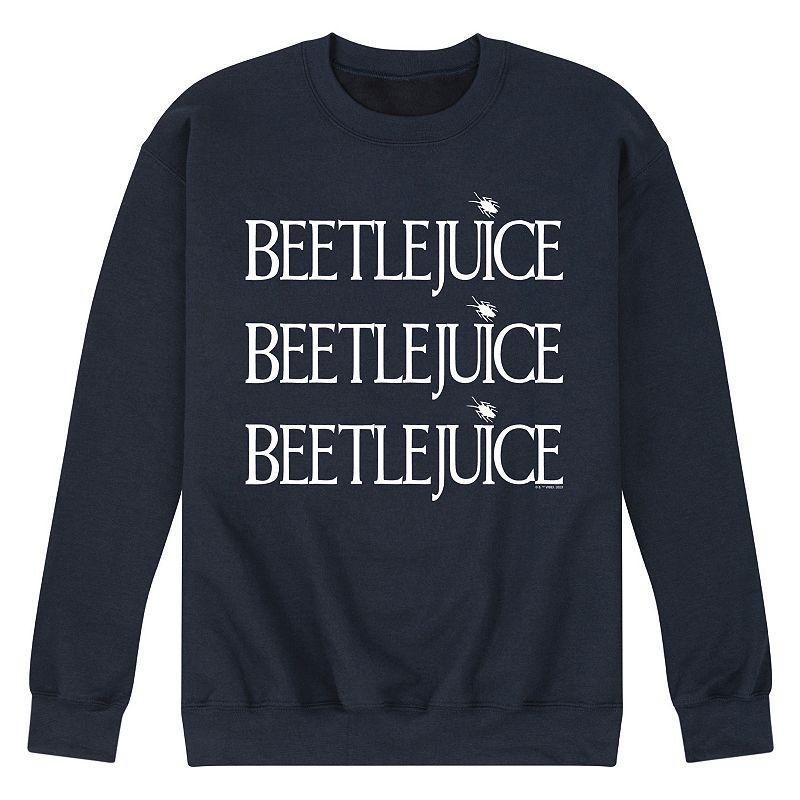 Mens Beetlejuice Stacked Fleece Sweatshirt Blue Product Image