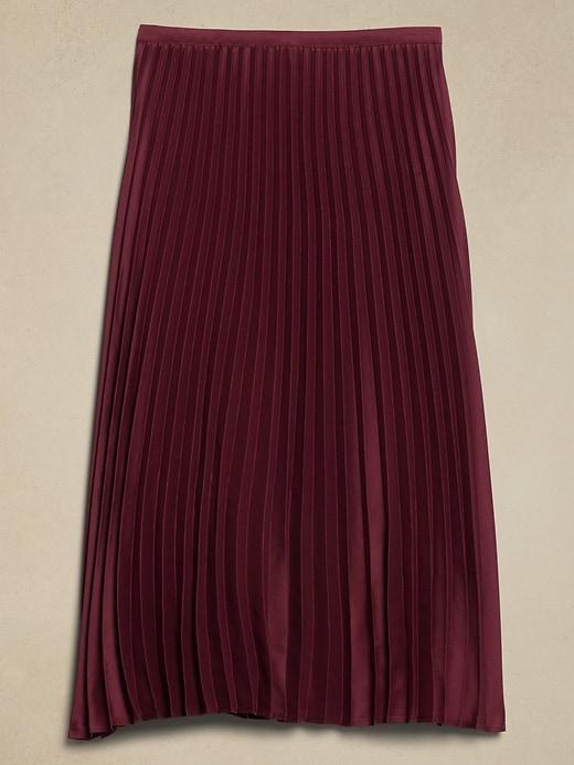 Silky Pleated Midi Skirt Product Image