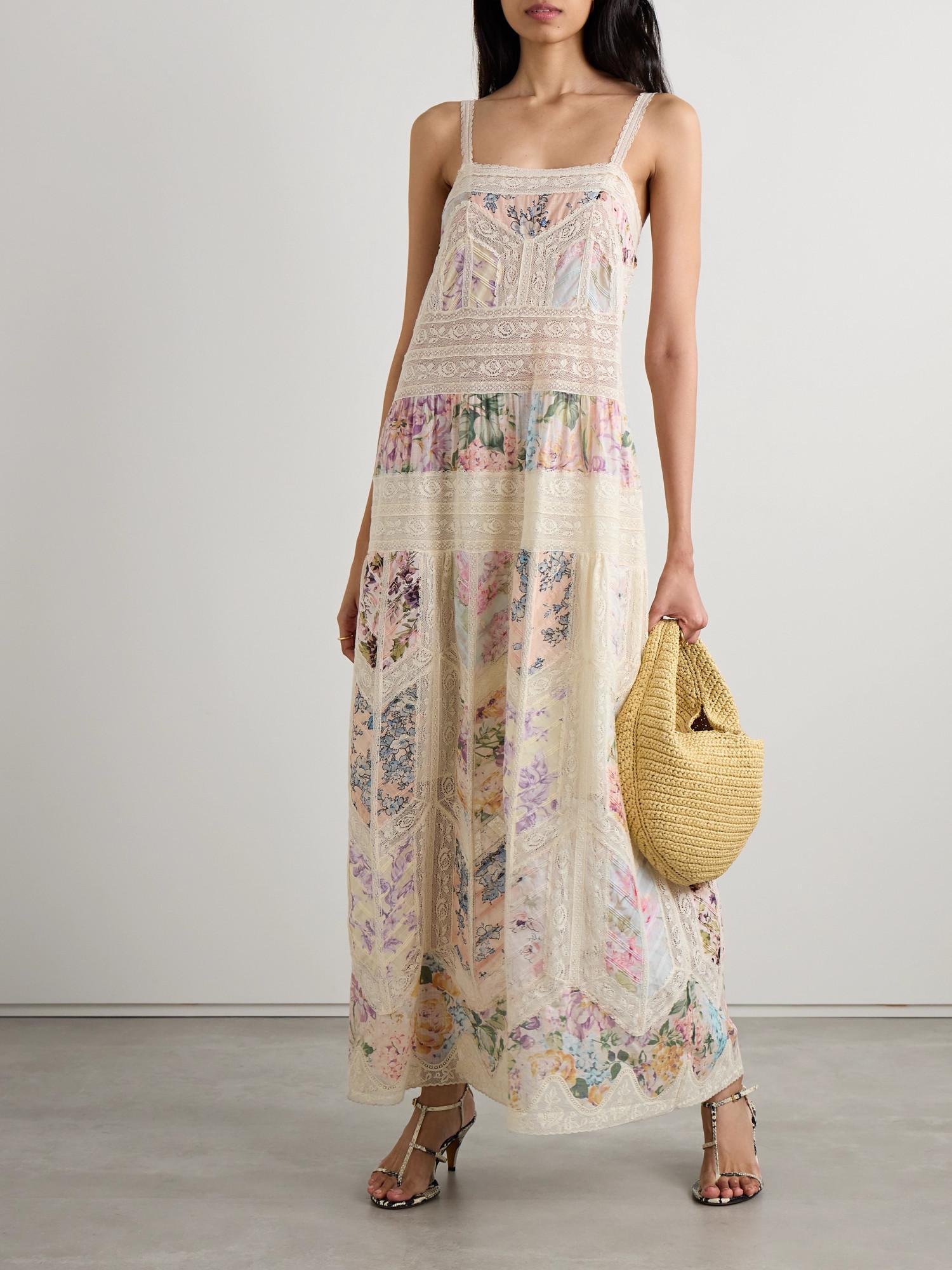 ZIMMERMANN Halliday Lace-trimmed Cotton Maxi Dress In Spliced Product Image