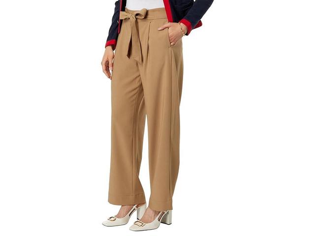 Tommy Hilfiger Womens Solid-Color Tie-Front Ankle Pants Product Image