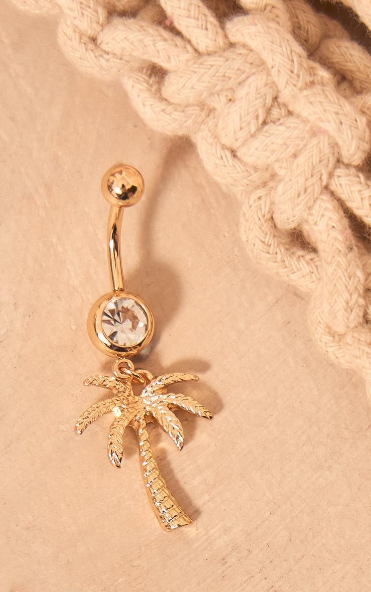 Gold Palm Tree Belly Bar Product Image