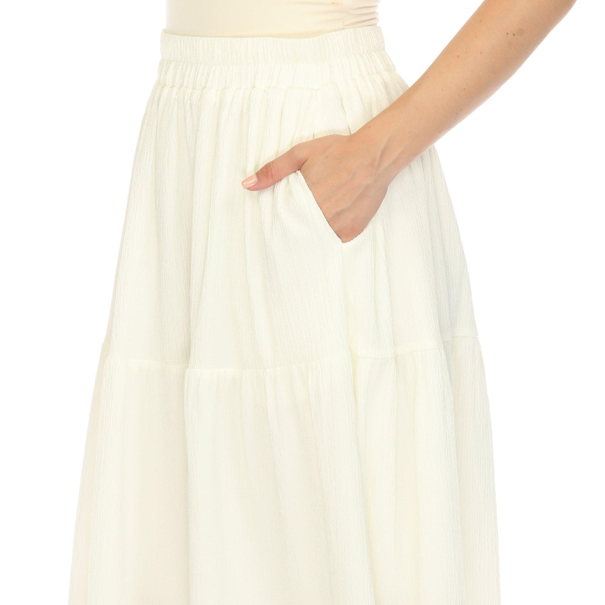 Pleated Tiered Maxi Skirt Product Image