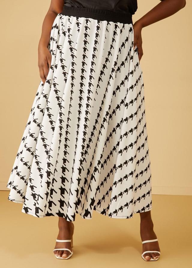 Plus Size Textured Houndstooth Maxi Skirt Ashley Stewart Product Image